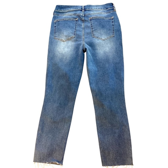 JUSTFAB High-Waisted Ultra Stretch Skinny Jeans Raw Hem Medium Wash Size 31 - Picture 8 of 12